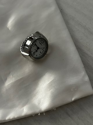 Anello Orologio Y2K Argento