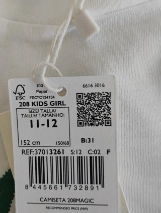 Camiseta Mango bordada T.11/12
