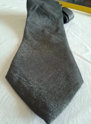 Cravatta Grigio Antracite Misto Seta Corbata Gris