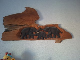 Decoración de pared de madera elefantes