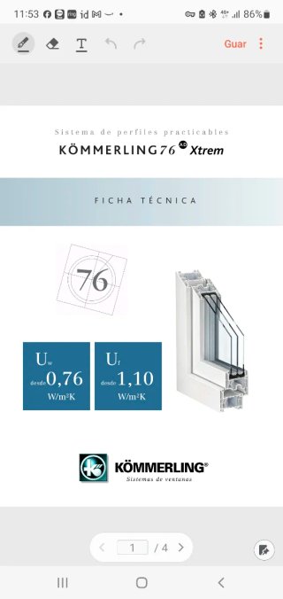 Ventana Kommerling 76mm AD Xtrem