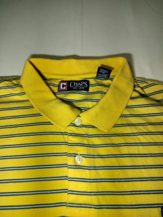 Chaps Vintage Striped Yellow Polo Shirt