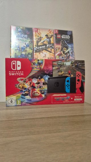 Nintendo Switch impecable (con caja) + 3 juegos