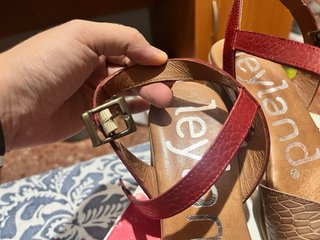 Sandalias cuña piel mujer talla 39