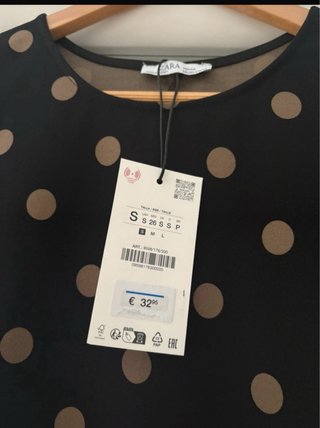 Camiseta Zara Peplum Lunares Talla S