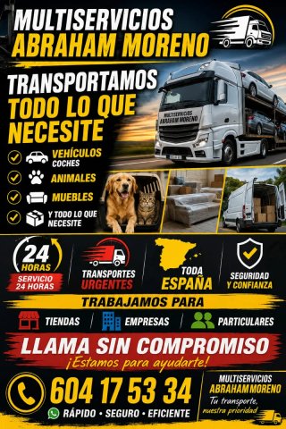 Trasporte urjentes 24 h 365 llama y hay estaremos