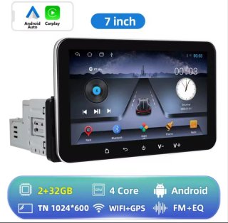 Radio Coche Android 7 GPS CarPlay 1DIN 32GB