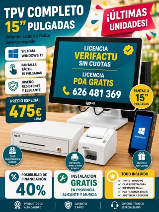 TPV Completo 15 Windows - Últimas Unidades