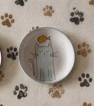 Set 6 Piattini Ceramica Gatto 13cm