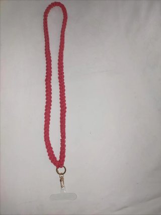 Portatelefono cordino rosso uncinetto