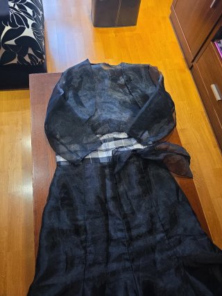 Vestido de ceremonia cuadros y negro