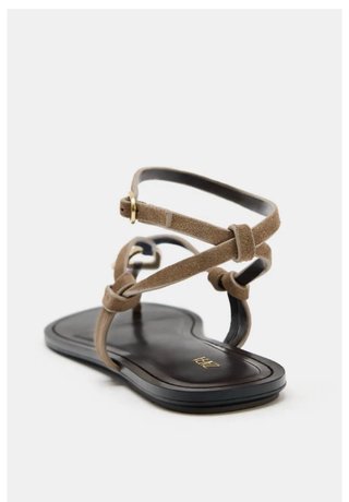 Sandalias Zara planas marrón y dorado
