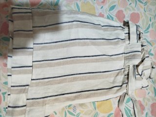 Shorts de lino a rayas