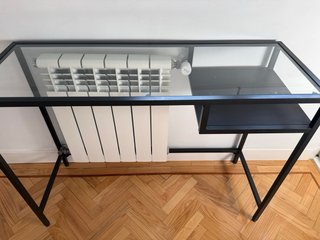 Mesa cristal negra recibidor/escritorio