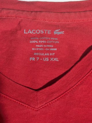 Camiseta Lacoste Roja Talla L