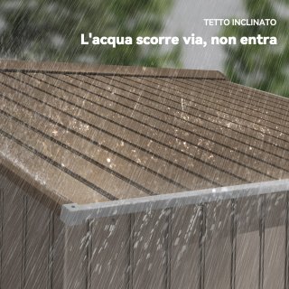 Caseta De Jardín 4.9 M² Con Fundación, 4 Salidas De Aire Y 2 Puertas Correderas, Cobertizo Para Herramientas De Chapa De Acero, 277X195X192 Cm, Amarillo