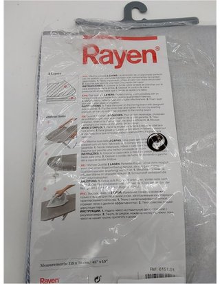 Rayen | Funda universal para tabla de planchar Fácil ajuste con clip| 2 capas: espuma y tejido 100% algodón | Calidad aluminio |