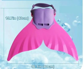 Aleta Sirena Ajustable Rosa y Morado