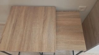 Conjunto mesas  auxiliares de salón madera y metal