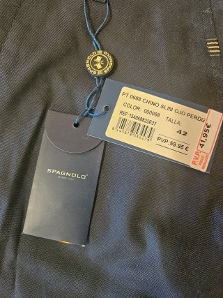 Pantalón Chino Slim Spagnolo Azul Talla 42