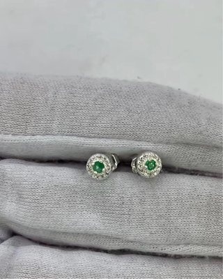 Pendientes Plata Esmeralda Natural