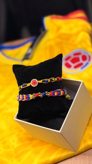 Manillas Oro Laminado 18k Colombia Y camiseta 🇨🇴