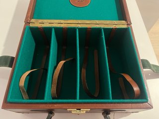 Cajón antiguo piel Rey Pavón 200 cartuchos
