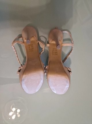Sandali nuovi tacco Ottimo beige/bianco
