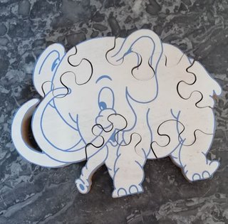 Rompecabezas de madera elefante