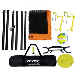 Sistema de Red de Voleibol Portátil para Exterior, Postes de Aluminio de Altura Ajustable, Juego de Voleibol Profesional con Voleibol de PVC, Bomba, Bolsa de Transporte, Red de Voleibol de Alta Re...