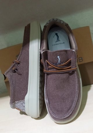 Mocassini U.S. GOLF CLUB uomo tela marrone 42