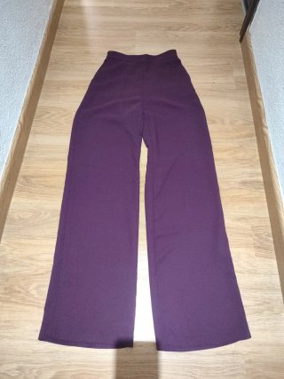 Pantalón vestir talle alto morado