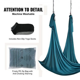 Hamaca y Columpio de Yoga Aéreo, 5.5 Yardas, Kit de Inicio de Yoga Aéreo con Tela de Nylon de 100gsm, Hardware de Rigging Completo y Guía de Configuración Fácil, Vuelo Antigravedad para Todos los ...