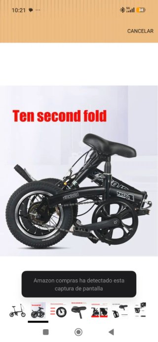 Bicicleta Plegable Negra