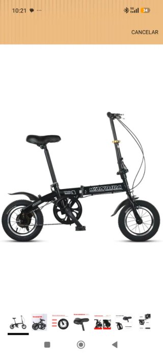 Bicicleta Plegable Negra