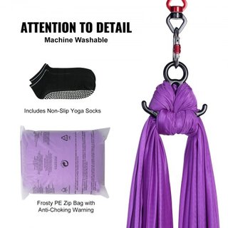 Columpio de Seda Aérea y Yoga, 8.7 Yardas, Kit de Hamaca de Yoga Aéreo con Tela de Nylon de 100gsm, Hardware de Rigging Completo y Guía de Configuración Fácil, Vuelo Antigravedad para Todos los Ni...