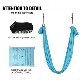 Hamaca y Columpio de Yoga Aéreo, 5.5 Yardas, Kit de Inicio de Yoga Aéreo con Tela de Nylon de 100gsm, Hardware de Rigging Completo y Guía de Configuración Fácil, Vuelo Antigravedad para Todos los ...