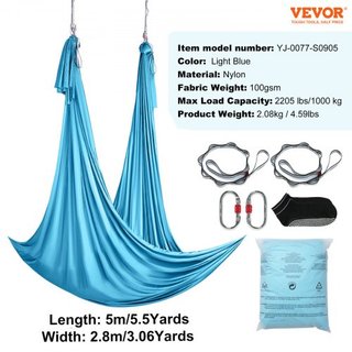 Hamaca y Columpio de Yoga Aéreo, 5.5 Yardas, Kit de Inicio de Yoga Aéreo con Tela de Nylon de 100gsm, Hardware de Rigging Completo y Guía de Configuración Fácil, Vuelo Antigravedad para Todos los ...