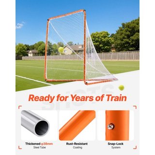 Portería de Lacrosse, Red de Lacrosse de 6' x 6', Equipo de Entrenamiento de Lacrosse con Estructura de Acero para el Jardín, Portátil con Bolsa de Transporte, Montaje Rápido y Fácil, Perfecta par...