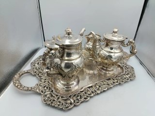 JUEGO DE CAFÉ EN ALPACA