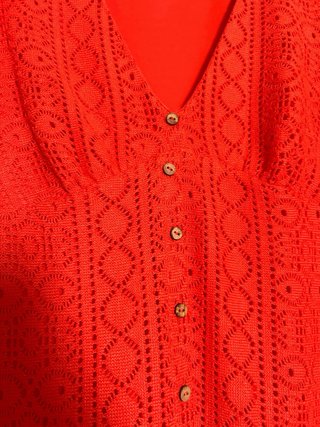 Vestido Springfield calado coral