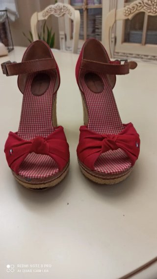 Sandalias cuña Tommy Hilfiger rojas