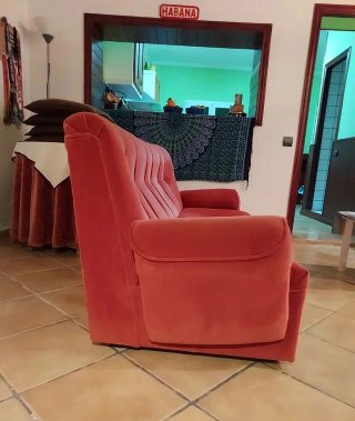 Sofá 2 plazas rojo