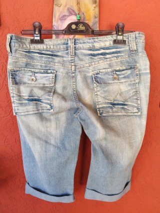 Bermuda jeans donna con decorazioni