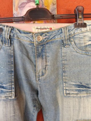 Bermuda jeans donna con decorazioni