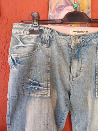 Bermuda jeans donna con decorazioni