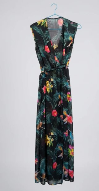 Vestido tropical largo Divain Talla S