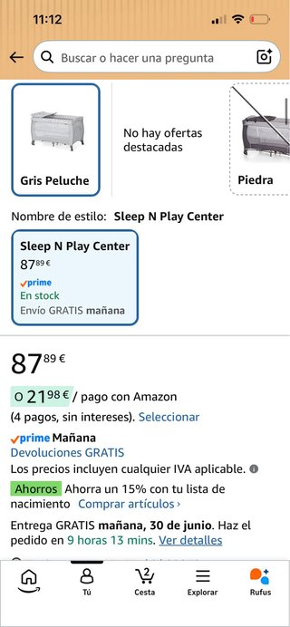 Cuna de viaje Hauck Sleep NPlay + colchón plegable