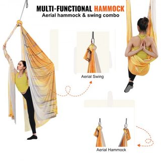 Hamaca y Columpio de Yoga Aéreo, 5.5 Yardas, Kit de Inicio de Yoga Aéreo con Tela de Nylon de 100gsm, Hardware de Rigging Completo y Guía de Configuración Fácil, Vuelo Antigravedad para Todos los ...