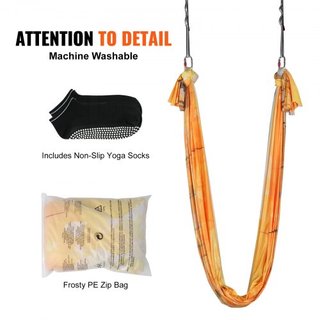 Hamaca y Columpio de Yoga Aéreo, 5.5 Yardas, Kit de Inicio de Yoga Aéreo con Tela de Nylon de 100gsm, Hardware de Rigging Completo y Guía de Configuración Fácil, Vuelo Antigravedad para Todos los ...